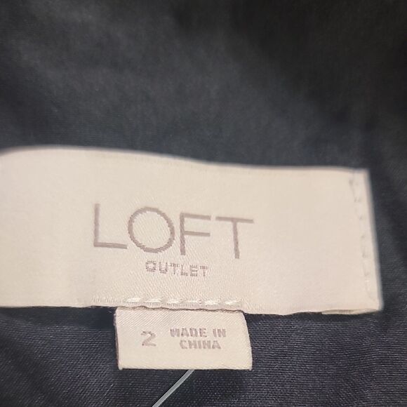 LOFT Black A-Line Midi Dress Sleeveless V-Neck Size 2 NWT - Picture 5 of 6